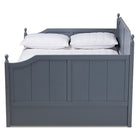 Baxton Studio Millie Cottage Farmhouse Grey Finished Wood Full Size Daybed with Twin Size Trundle