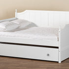 Baxton Studio Millie Cottage Farmhouse White Finished Wood Full Size Daybed with Twin Size Trundle