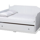 Baxton Studio Millie Cottage Farmhouse White Finished Wood Full Size Daybed with Twin Size Trundle