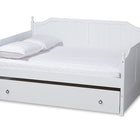 Baxton Studio Millie Cottage Farmhouse White Finished Wood Full Size Daybed with Twin Size Trundle