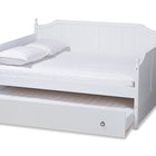 Baxton Studio Millie Cottage Farmhouse White Finished Wood Full Size Daybed with Twin Size Trundle