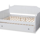 Baxton Studio Millie Cottage Farmhouse White Finished Wood Full Size Daybed with Twin Size Trundle