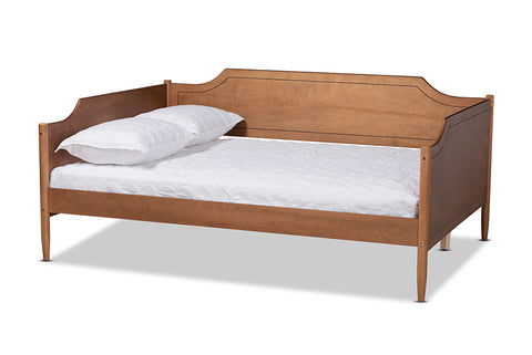 Baxton Studio Alya Classic Traditional Farmhouse Walnut Brown Finished Wood Full Size Daybed