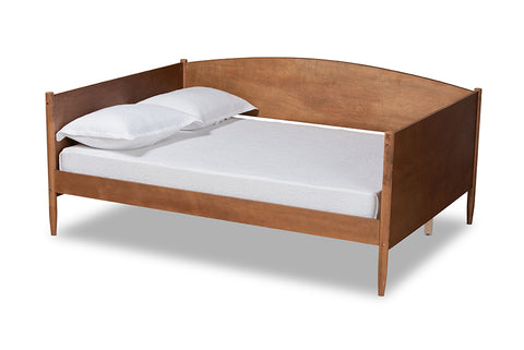 Baxton Studio Veles Mid-Century Modern Ash Walnut Finished Wood Full Size Daybed
