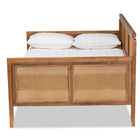 Baxton Studio Toveli Vintage French Inspired Ash Walnut Finished Wood and Synthetic Rattan Full Size Daybed