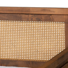 Baxton Studio Toveli Vintage French Inspired Ash Walnut Finished Wood and Synthetic Rattan Full Size Daybed