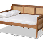 Baxton Studio Toveli Vintage French Inspired Ash Walnut Finished Wood and Synthetic Rattan Full Size Daybed