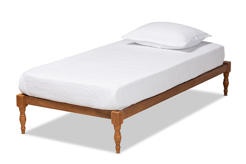Baxton Studio Iseline Modern and Contemporary Walnut Brown Finished Wood Twin Size Platform Bed Frame 