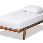 Baxton Studio Kaia Mid-Century Modern Walnut Brown Finished Wood Twin Size Platform Bed Frame