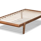 Baxton Studio Kaia Mid-Century Modern Walnut Brown Finished Wood Twin Size Platform Bed Frame