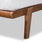 Baxton Studio Kaia Mid-Century Modern Walnut Brown Finished Wood Twin Size Platform Bed Frame