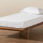 Baxton Studio Kaia Mid-Century Modern Walnut Brown Finished Wood Twin Size Platform Bed Frame