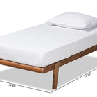 Baxton Studio Kaia Mid-Century Modern Walnut Brown Finished Wood Twin Size Platform Bed Frame