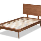 Baxton Studio Karine Mid-Century Modern Walnut Brown Finished Wood Twin Size Platform Bed