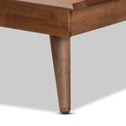 Baxton Studio Karine Mid-Century Modern Walnut Brown Finished Wood Twin Size Platform Bed
