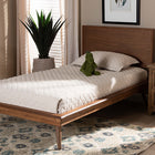 Baxton Studio Karine Mid-Century Modern Walnut Brown Finished Wood Twin Size Platform Bed 