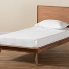 Baxton Studio Karine Mid-Century Modern Walnut Brown Finished Wood Twin Size Platform Bed