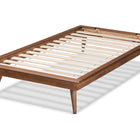 Baxton Studio Karine Mid-Century Modern Walnut Brown Finished Wood Twin Size Platform Bed Frame