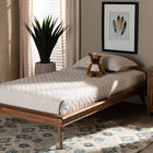 Baxton Studio Karine Mid-Century Modern Walnut Brown Finished Wood Twin Size Platform Bed Frame