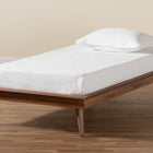 Baxton Studio Karine Mid-Century Modern Walnut Brown Finished Wood Twin Size Platform Bed Frame
