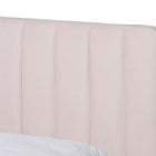 Baxton Studio Nami Modern Contemporary Glam and Luxe Light Pink Velvet Fabric Upholstered and Gold Finished Queen Size Platform Bed