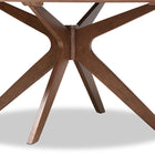 Baxton Studio Monte Mid-Century Modern Walnut Brown Finished Wood 71-Inch Oval Dining Table