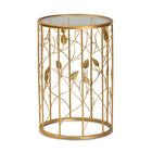 Baxton Studio Anaya Modern and Contemporary Glam Brushed Gold Finished Metal and Glass Leaf Accent End Table