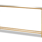 Baxton Studio Alessa Modern and Contemporary Glam Gold Finished Metal and Mirrored Glass Console Table