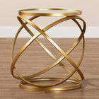 Baxton Studio Desma Glam and Luxe Gold Finished Metal and Mirrored Glass End Table