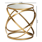 Baxton Studio Desma Glam and Luxe Gold Finished Metal and Mirrored Glass End Table