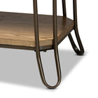 Baxton Studio Kellyn Vintage Rustic Industrial Oak Brown Finished Wood and Black Finished Metal 3-Drawer Console Table
