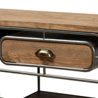 Baxton Studio Grant Vintage Rustic Industrial Oak Brown Finished Wood and Black Finished Metal 2-Drawer Kitchen Cart