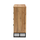 Baxton Studio Franklin Modern and Contemporary Oak Finished Wood and Black Finished Metal 5-Drawer Bedroom Chest