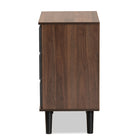 Baxton Studio Roldan Modern and Contemporary Two-Tone Walnut and Grey Finished Wood 3-Drawer Bedroom Chest