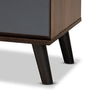 Baxton Studio Roldan Modern and Contemporary Two-Tone Walnut and Grey Finished Wood 3-Drawer Bedroom Chest