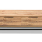 Baxton Studio Franklin Modern and Contemporary Oak Brown Finished Wood and Black Finished Metal 2-Drawer Coffee Table