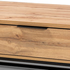 Baxton Studio Franklin Modern and Contemporary Oak Brown Finished Wood and Black Finished Metal 2-Drawer Coffee Table