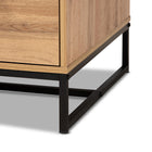 Baxton Studio Franklin Modern and Contemporary Oak Brown Finished Wood and Black Finished Metal 2-Drawer Coffee Table