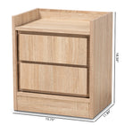 Baxton Studio Hale Modern and Contemporary Oak Finished Wood 1-Door Nightstand