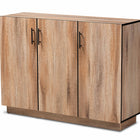 Baxton Studio Patton Modern and Contemporary Natural Oak Finished Wood 3-Door Dining Room Sideboard Buffet