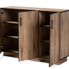 Baxton Studio Patton Modern and Contemporary Natural Oak Finished Wood 3-Door Dining Room Sideboard Buffet
