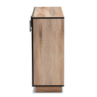 Baxton Studio Patton Modern and Contemporary Natural Oak Finished Wood 3-Door Dining Room Sideboard Buffet