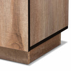 Baxton Studio Patton Modern and Contemporary Natural Oak Finished Wood 3-Door Dining Room Sideboard Buffet
