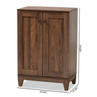 Baxton Studio Nissa Modern and Contemporary Walnut Brown Finished Wood 2-Door Shoe Storage Cabinet