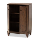 Baxton Studio Nissa Modern and Contemporary Walnut Brown Finished Wood 2-Door Shoe Storage Cabinet
