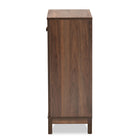 Baxton Studio Nissa Modern and Contemporary Walnut Brown Finished Wood 2-Door Shoe Storage Cabinet