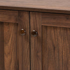 Baxton Studio Nissa Modern and Contemporary Walnut Brown Finished Wood 2-Door Shoe Storage Cabinet