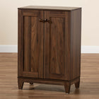 Baxton Studio Nissa Modern and Contemporary Walnut Brown Finished Wood 2-Door Shoe Storage Cabinet