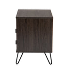 Baxton Studio Glover Modern and Contemporary Dark Brown Finished Wood and Black Metal 2-Drawer Nightstand