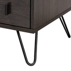 Baxton Studio Glover Modern and Contemporary Dark Brown Finished Wood and Black Metal 2-Drawer Nightstand